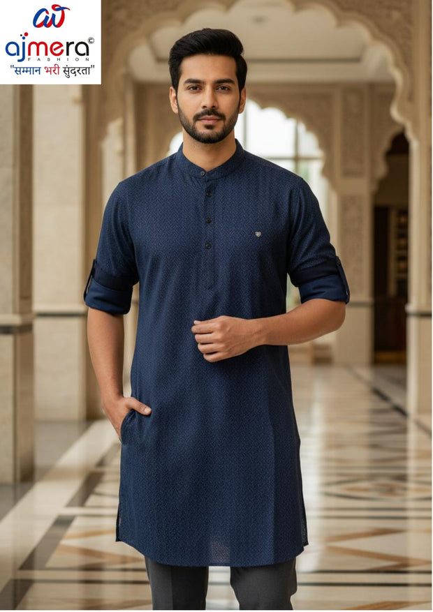 Premium Men's Kurta for Festive & Traditional Wear | AGM-SILKY SATIN PRINT