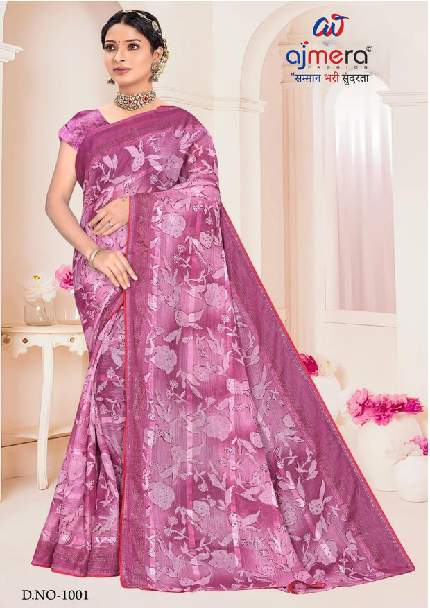 Designer Printed Saree with Blouse Piece for Special Occasions  | SNR-PATRIKA