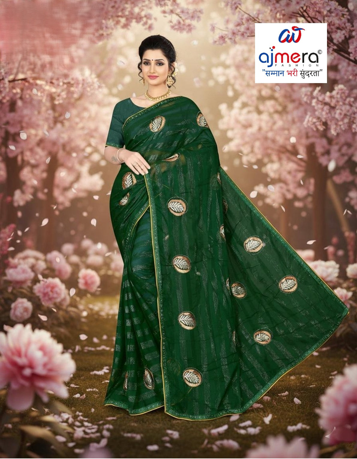 Printed Dyed Matching Saree with Blouse Piece for Premium Ethnic and Traditional Wear | VKM-ONE TIME