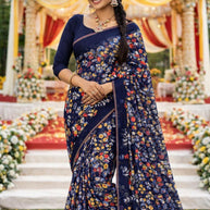 Classic Printed Saree with Blouse Piece for Timeless Traditional Style  | GLC-FULL DEMOND
