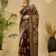Ajrak Pratha Dolla Viscose Saree with Blouse for Premium Ethnic Fashion | ALL-AJRAK PRATHA-809