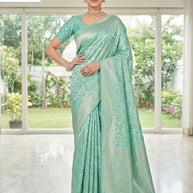 Elegant Jacquard Silk Saree With Blouse Piece | TUL-AASTHA ANU COTTON