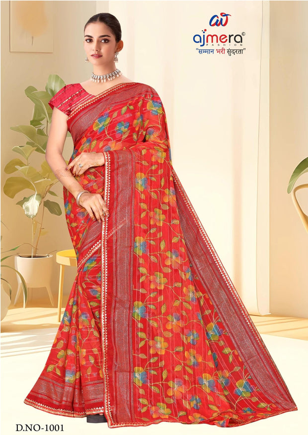 Stylish Printed Saree with Blouse Piece for Traditional Celebrations | SNR-COLGATE