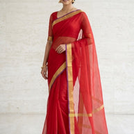 Distinctive Rapier Silk Matching Saree Without Blouse | RVR-CHULBULI