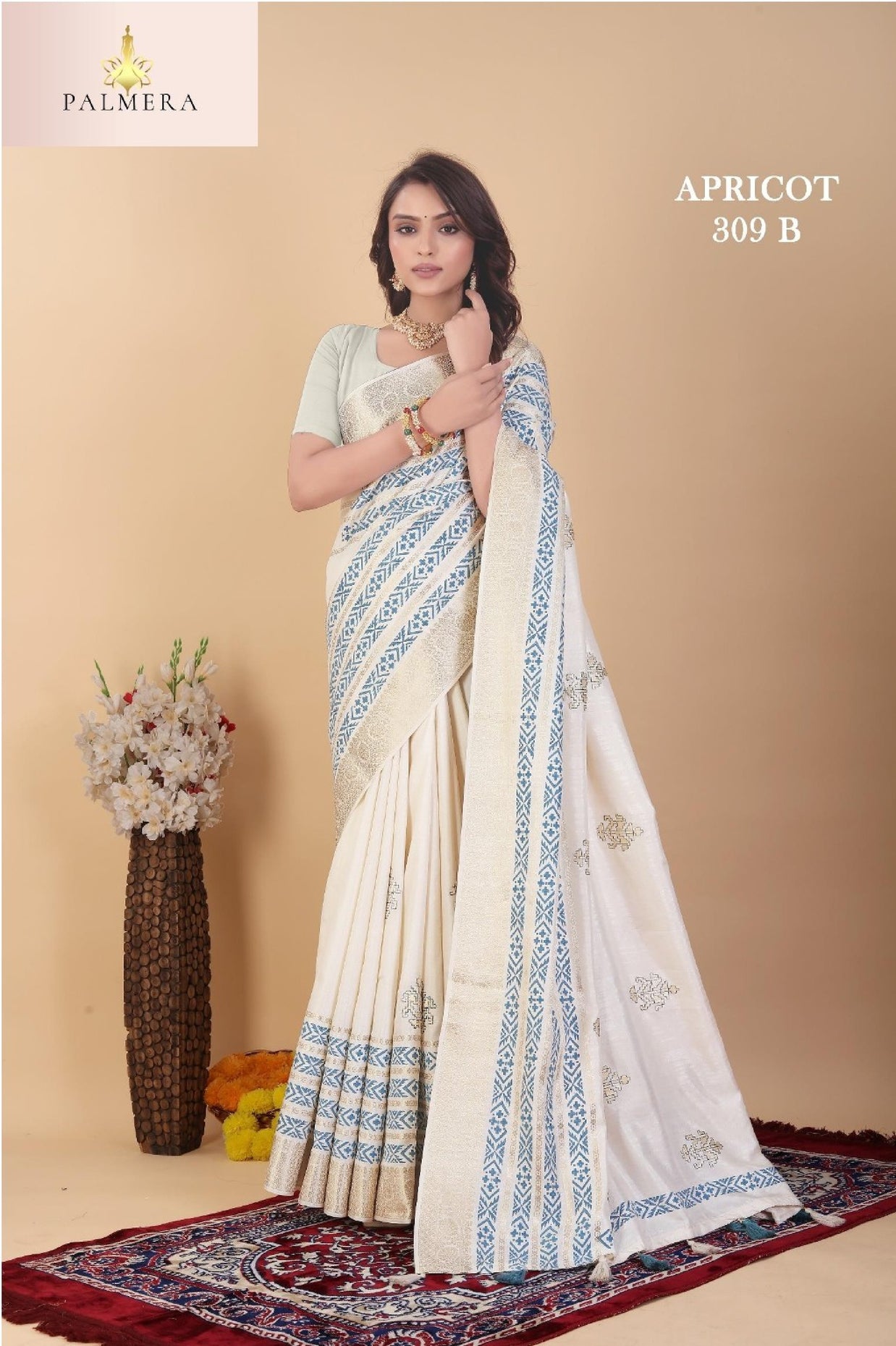 Apricot Linen Saree with Blouse for Premium Ethnic and Designer Wear | ALL-APRICOT-309