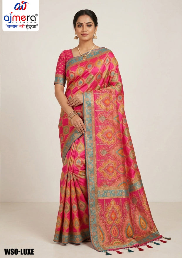 Luxury Weave Jacquard Silk Saree With Blouse Piece | WSO-LUXE