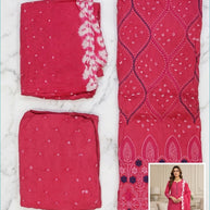 Premium Jamnagar Bandhej Lucknowi Work Unstitched Suit Set | MTR-JAMNAGAR BANDHEJ LUCKNOWI WORK