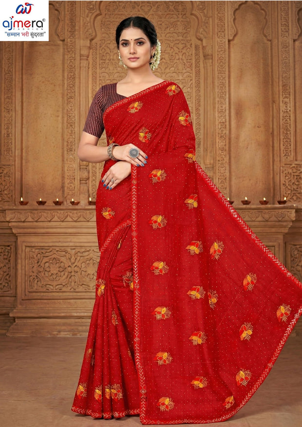 Dyed Matching Saree Wholesaler with Blouse Piece for Premium Ethnic and Traditional Wear | VKM-SUJATA