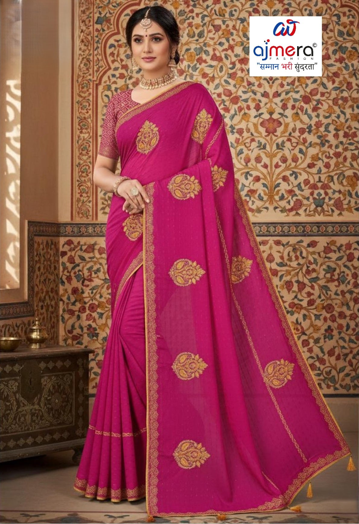 Premium Dyed Matching Saree with Blouse Piece for Premium Ethnic and Traditional Wear | VKM-LOVE GURU