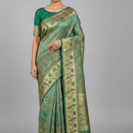 Premium Jacquard Silk Saree with Matching Blouse Piece for Ethnic Celebrations | SBV-SS-5-2351