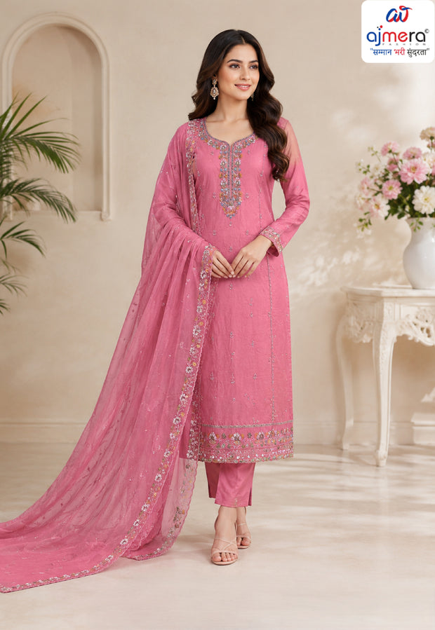 Designer Glass Organza Unstitched Suit | VAA-TENDER