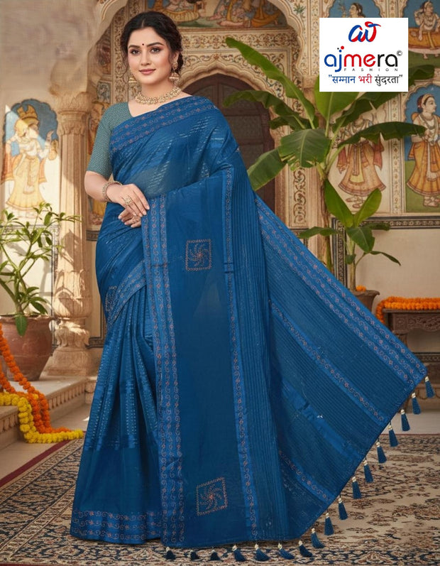 Dyed Matching Saree B2B Supplier with Blouse Piece for Premium Ethnic and Traditional Wear | RAL-CITY PALACE