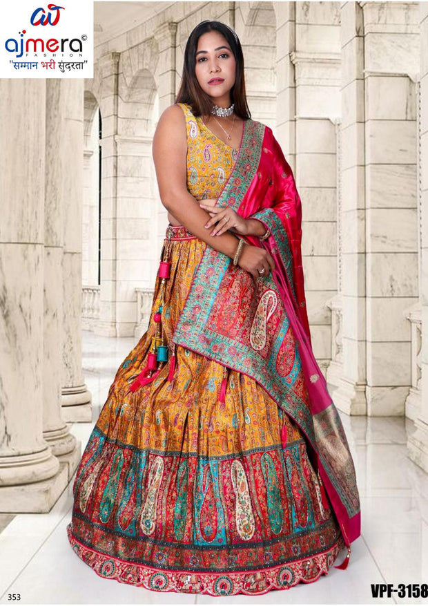 Best Satin Lehenga Manufacturer in India | VPF-3158