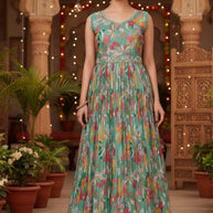Designer Chinon Gown for Women | KRU-434