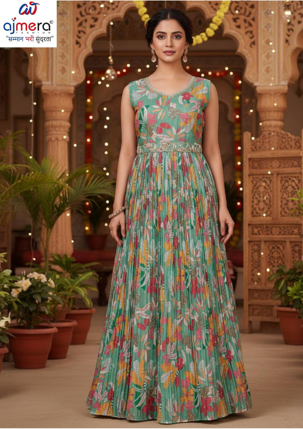 Designer Chinon Gown for Women | KRU-434