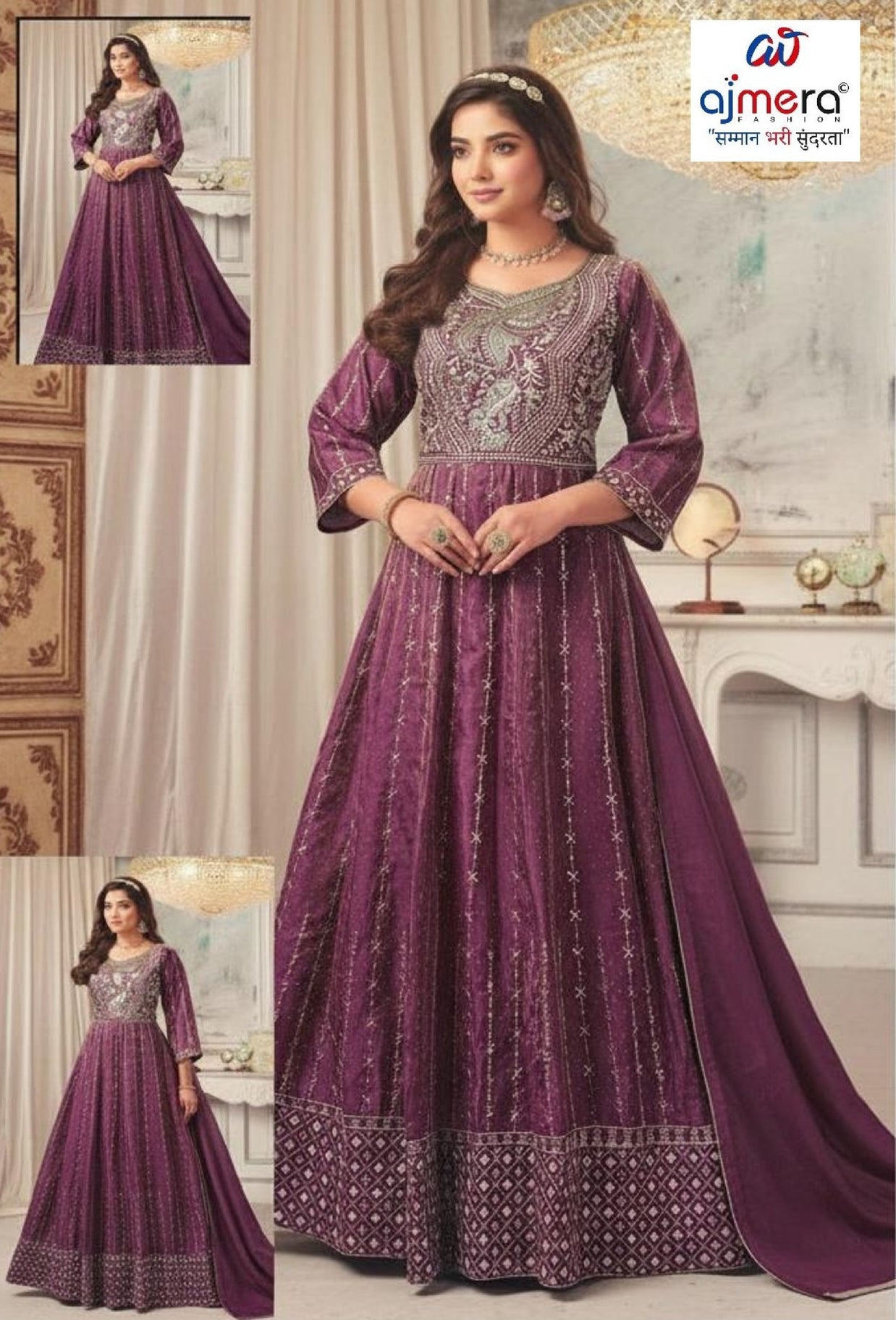 Elegant Shimmer Designer Party Wear Gown for Women | SHP-5226