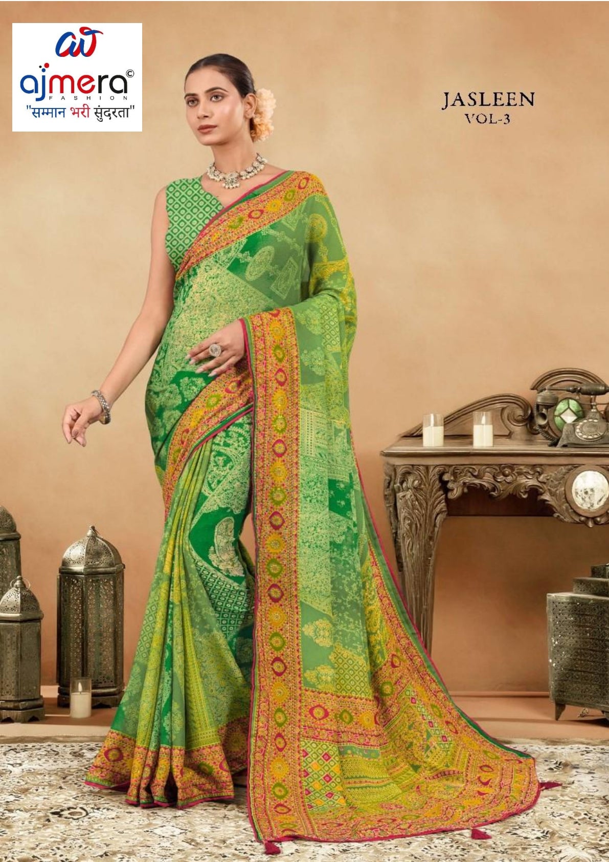Classic Printed Saree with Blouse Piece for Timeless Traditional Style  | RMF-JASLEEN VOL-03