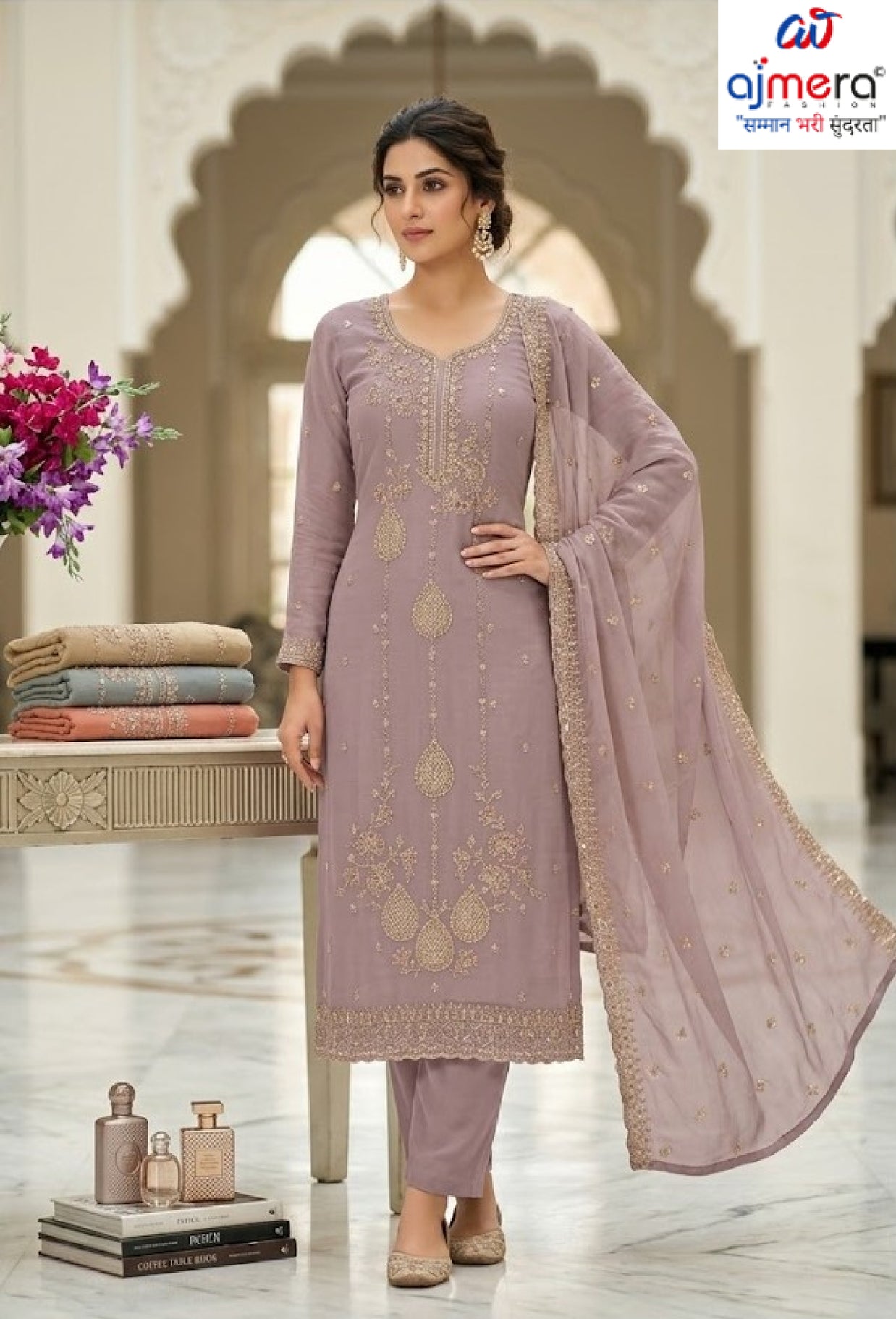 Designer Semi-Stitched Chiffon Suit | JPF-8116
