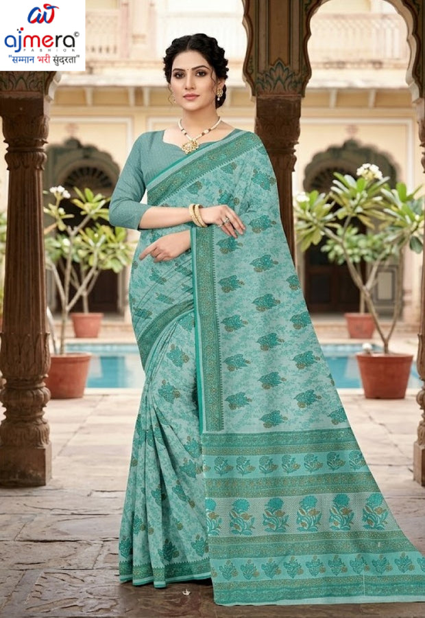 Premium Cotton Saree with Blouse Piece for Premium Ethnic and Traditional Wear | ANT-MUNGA KOTA