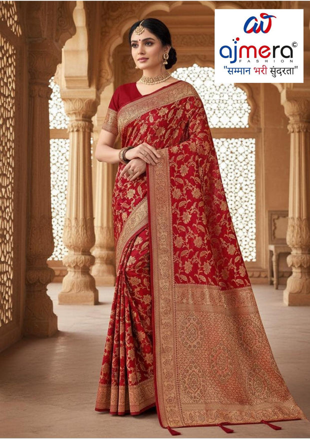 Elegant Jacquard Silk Saree with Designer Blouse Piece for Festive Elegance | MTE-25107