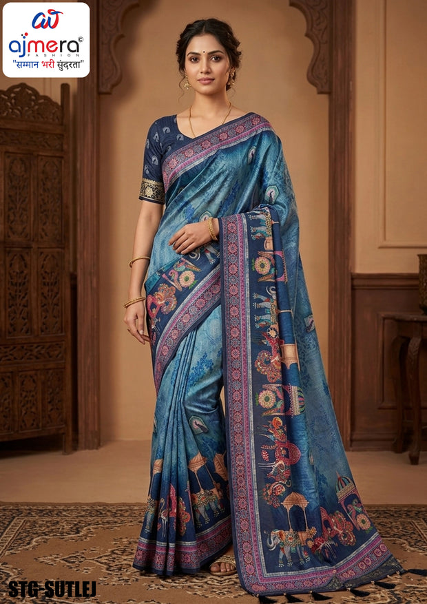 Digital Print Saree with Blouse Piece for Premium Ethnic and Traditional Wear | STG-SUTLEJ