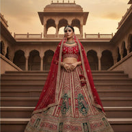 Best Silk Embroidery Sequence Work Lahenga Manufacturer in India | SRY-R1003