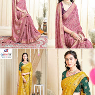 Classic Printed Saree with Blouse Piece for Timeless Traditional Style  | VDT-PUNITA