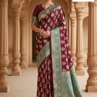 Attractive Rapier Silk Matching Saree With Blouse Piece | DS-HI CHOICE