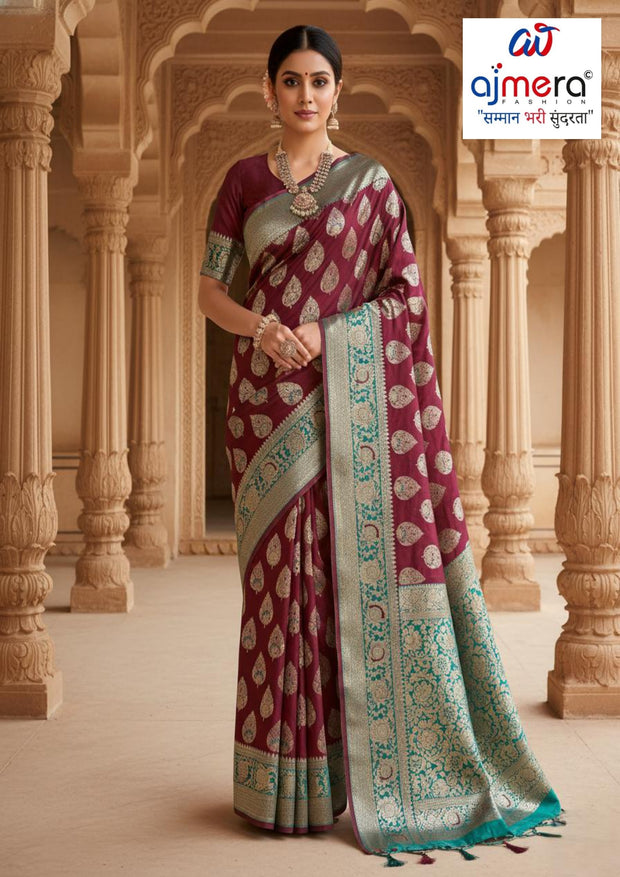 Attractive Rapier Silk Matching Saree With Blouse Piece | DS-HI CHOICE