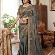 Fandy Fancy Dyed Matching Saree with Blouse Piece for Premium Ethnic and Traditional Wear | PHL-SOBHAGYA VATI-3