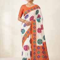 Traditional Cotton Saree with Blouse Piece for Premium Ethnic and Traditional Wear | ATN-BHAVIKA