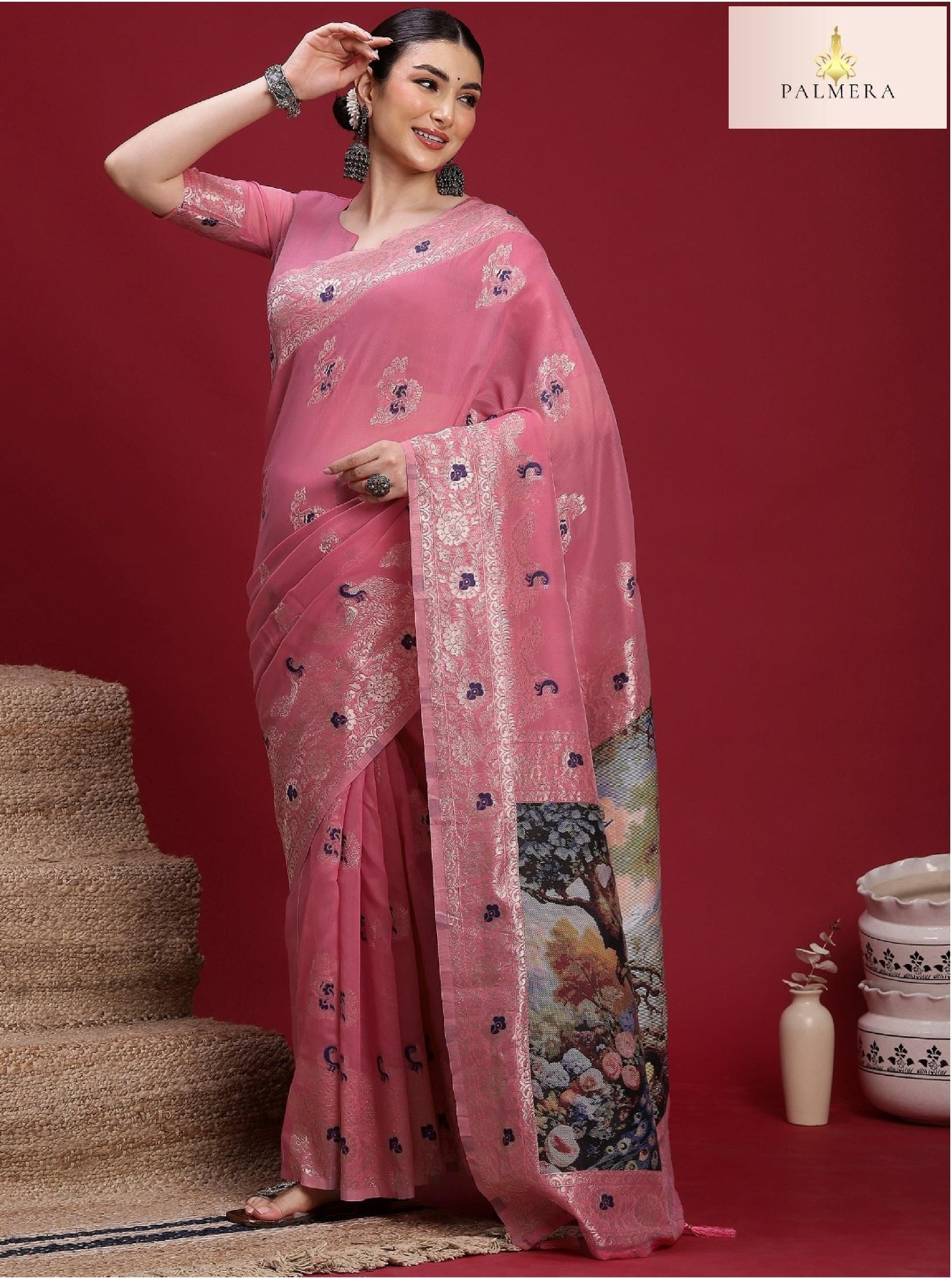 Palmera Saree Manufacturer and Palmera Saree Supplier | ALL-VANAYA-01