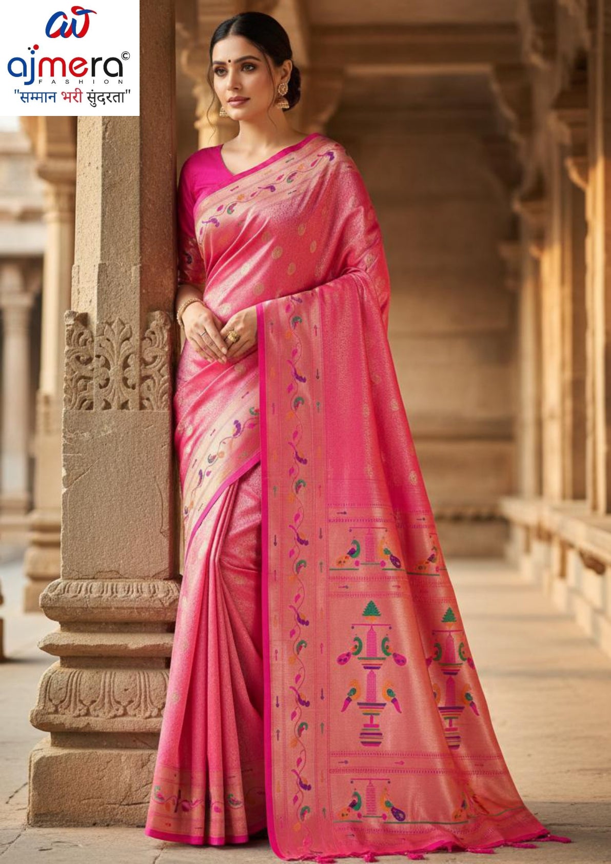 Stylish Jacquard Silk Saree with Blouse Piece for Festive Collection | MTE-25260