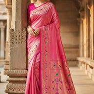 Stylish Jacquard Silk Saree with Blouse Piece for Festive Collection | MTE-25260