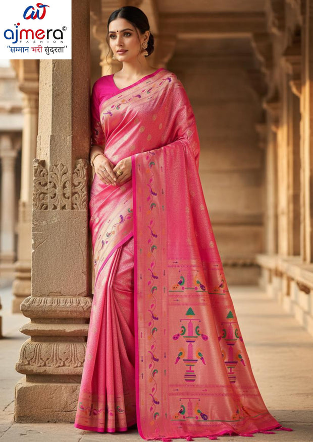 Stylish Jacquard Silk Saree with Blouse Piece for Festive Collection | MTE-25260