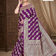 Premium Jacquard Silk Saree with Matching Blouse Piece for Ethnic Celebrations | DBU-CHOLI DAMAN VOL-4