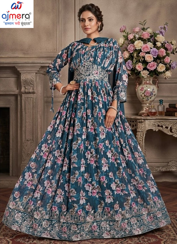 Elegant Printed Designer Party Wear Gown for Women | SHP-5762