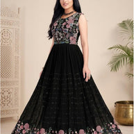 Elegant Georgette Designer Party Wear Gown for Women | SHP-ADDA-19