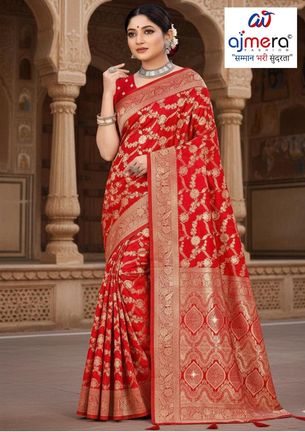 Premium Jacquard Silk Saree with Matching Blouse Piece for Ethnic Celebrations | MTE-25109