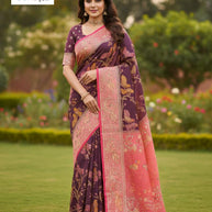 Premium Jacquard Silk Saree with Matching Blouse Piece for Ethnic Celebrations | SBV-SS-5-1608