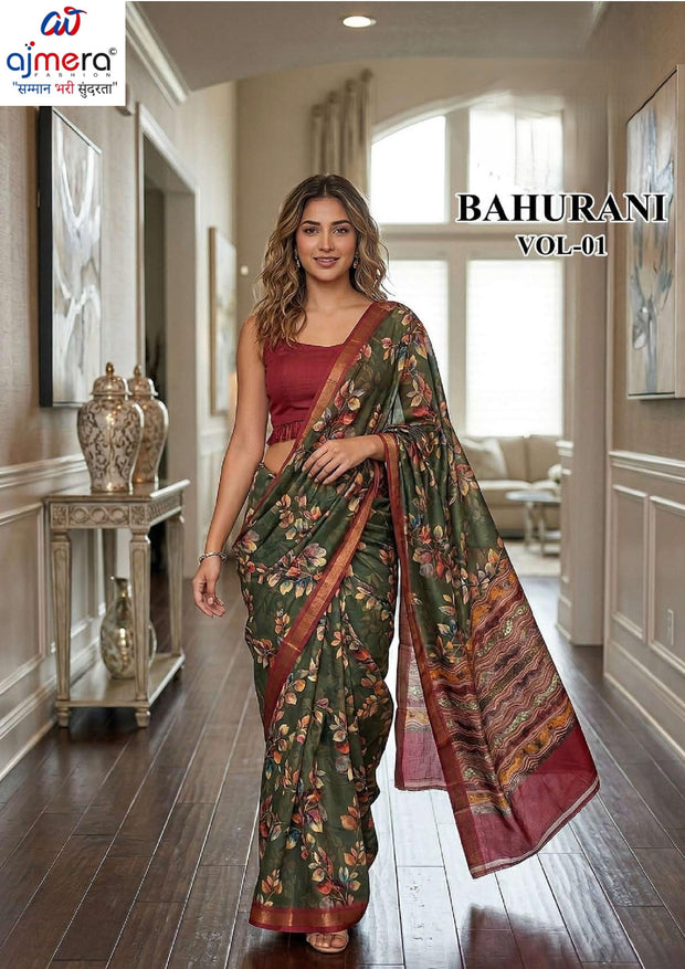 Classic Printed Saree with Blouse Piece for Timeless Traditional Style | RMF-BAHURANI VOL-1