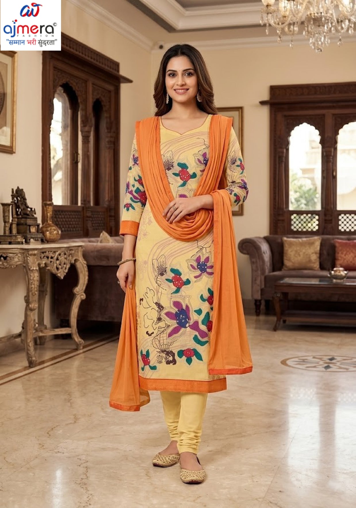 Royal Jam Satin Unstitched Suit Set | KVV-MAHARANI VOL-175