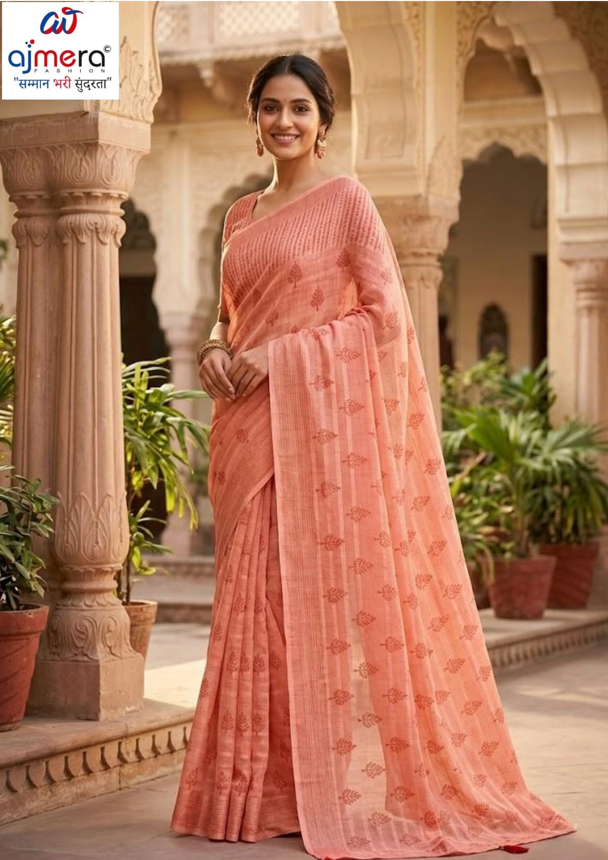 Weightless Print Loose Saree with Blouse for Premium Ethnic and Traditional Wear | CAS-RUBY SILK