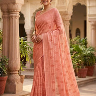 Weightless Print Loose Saree with Blouse for Premium Ethnic and Traditional Wear | CAS-RUBY SILK