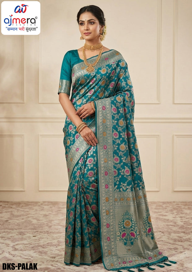 Exclusive Rapier Silk Matching Saree With Blouse Piece | DKS-PALAK