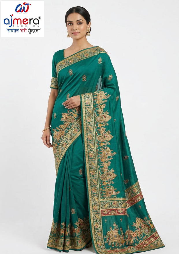 Classic Printed Saree with Blouse Piece for Timeless Traditional Style | WLN-GLORIA-10902