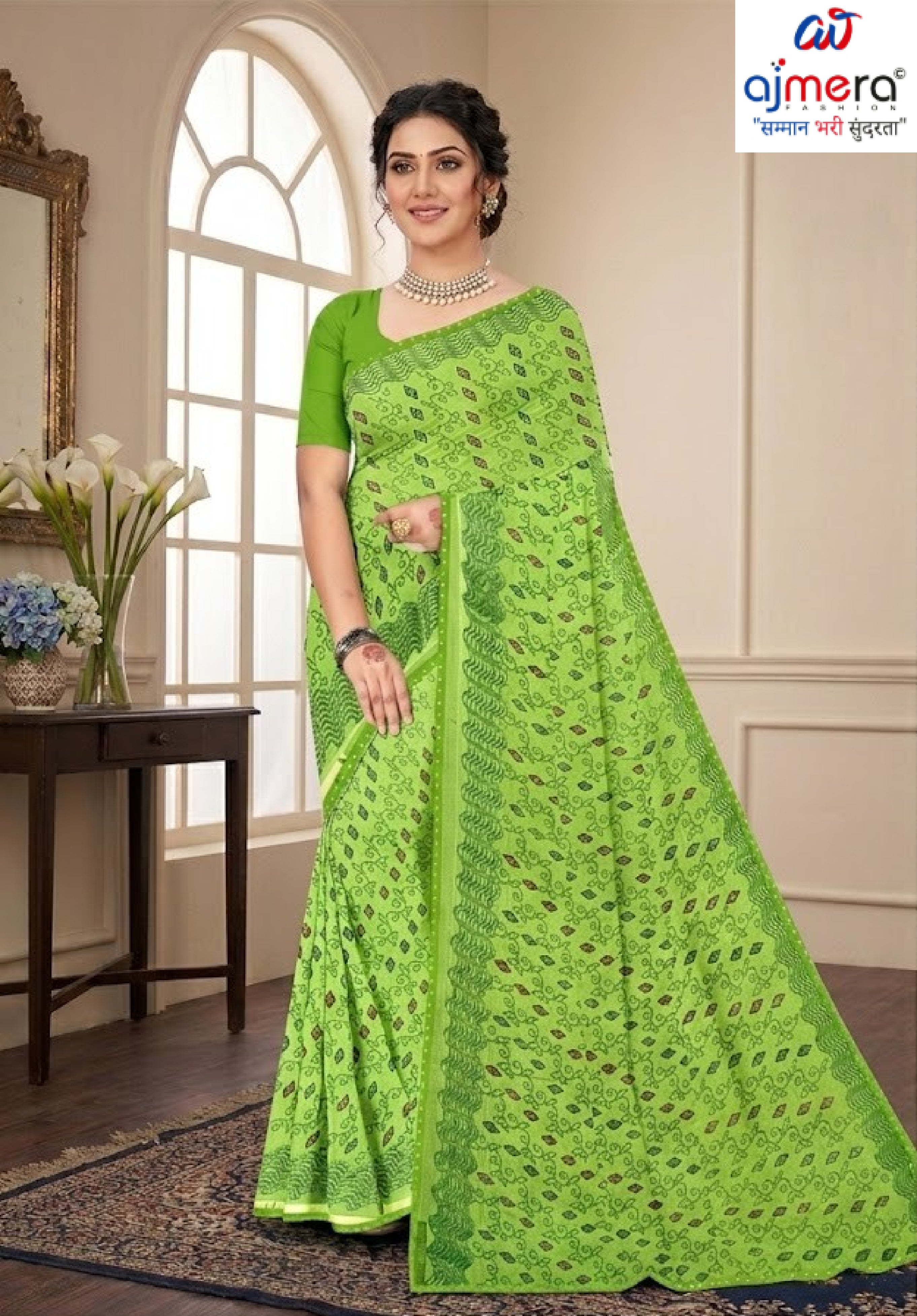 Chic Printed Saree with Blouse Piece for Sophisticated Ethnic Style | GPT-DHAMAKEDAR-4