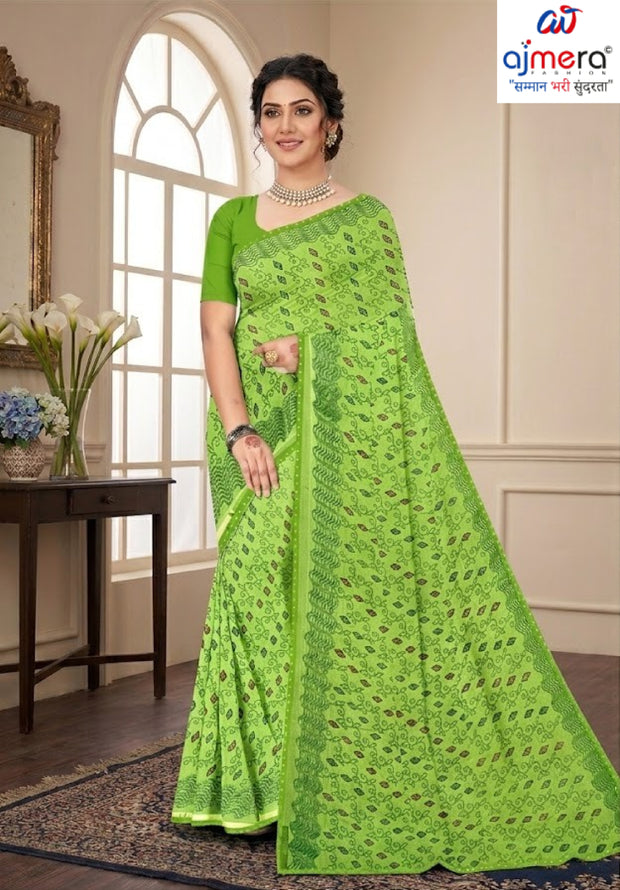 Chic Printed Saree with Blouse Piece for Sophisticated Ethnic Style | GPT-DHAMAKEDAR-4