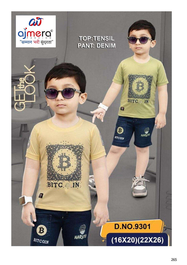 Kids T-Shirt & Pant Set Wholesale in Surat | BCN-9301-1