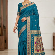 Designer Jacquard Silk Saree with Blouse Piece for Traditional Occasions | CUT-1086